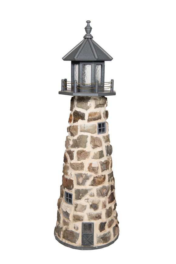 Amish Crafted 5 ft. Stone Lighthouse with Gray Top