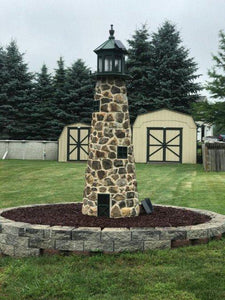 Amish Crafted 5 ft. Stone Lighthouse with Turf Green Top